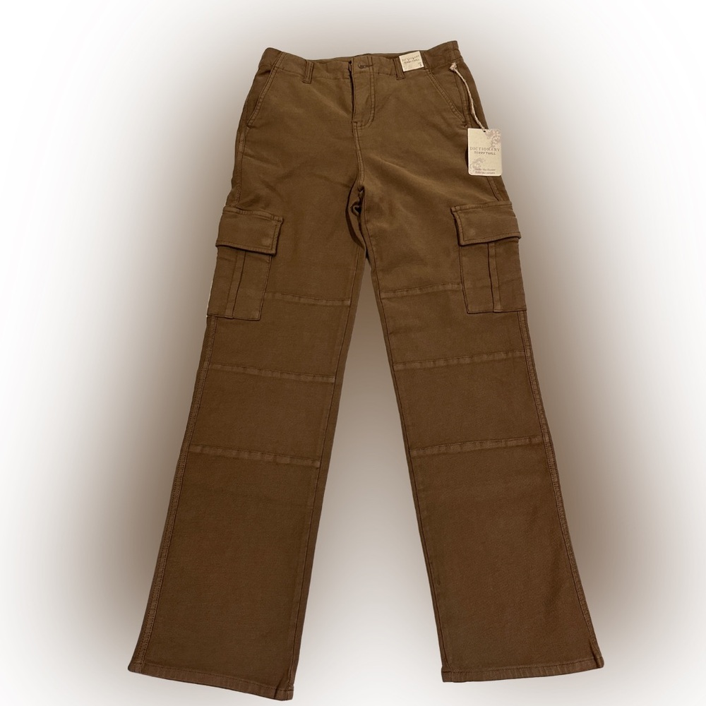 Terry Twill Cargo Pants NEW! Dictionary Mocha Size Small - Soft & Stylish! - Picture 4 of 11